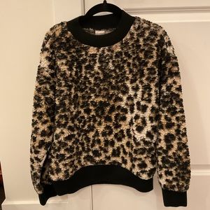 Leopard Fleece Pullover